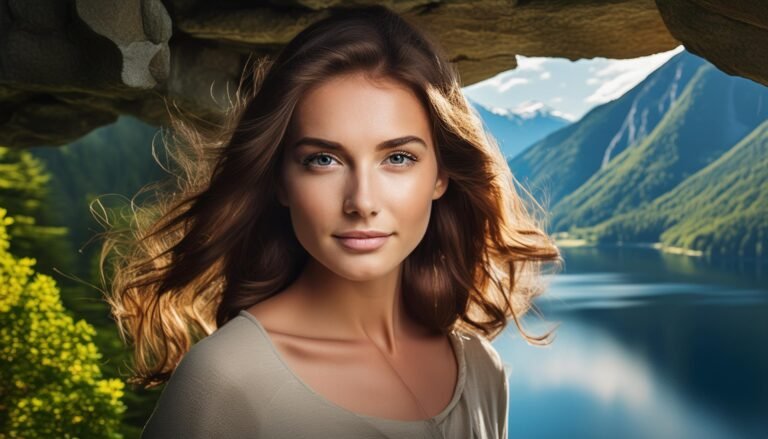 chica con paisaje de fondo