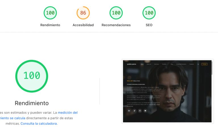 rendimiento de una web perfecta