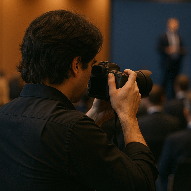 fotógrafo Pablo Pena en un evento empresarial
