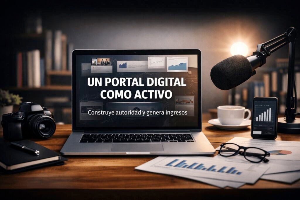 Portal digital profesional presentado como activo editorial, con enfoque en autoridad, contenidos y monetización.