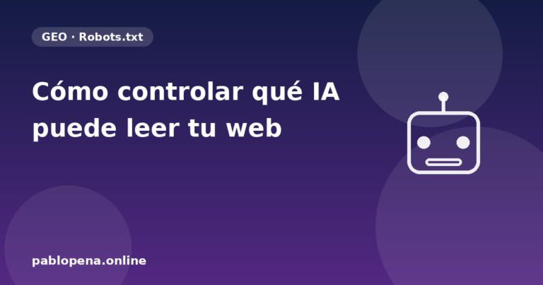 Cómo controlar qué inteligencia artificial puede leer tu web (GPTBot, ClaudeBot, PerplexityBot y más) 3 Ilustración de un robot representando a los bots de inteligencia artificial (GPTBot, ClaudeBot, PerplexityBot) que rastrean sitios web.