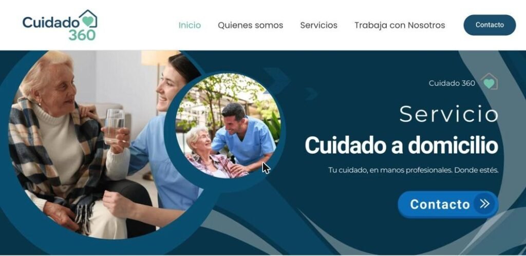 Captura del sitio web de Cuidado 360