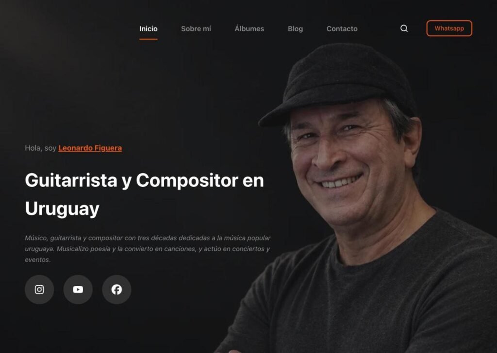 Captura del sitio web de Leonardo Figuera