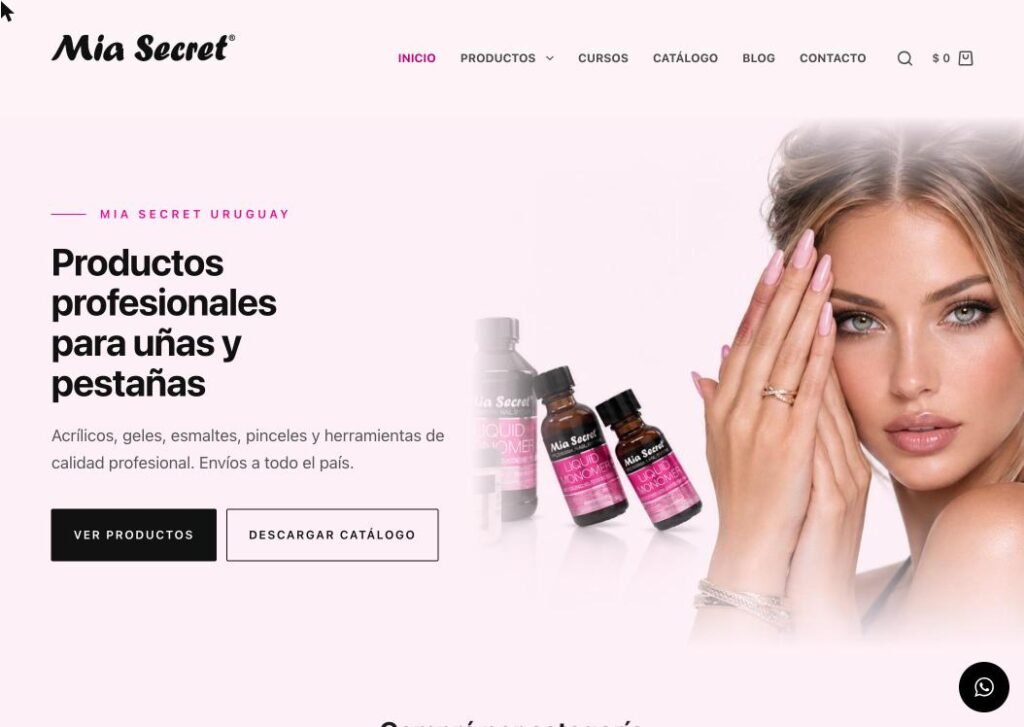 Captura del sitio web de Mia Secret